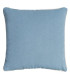 Coussin carré coton et lin feuillage bleu et blanc 45x45cm
