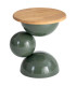 Table d'appoint design en métal vert et bois 41x41x46.5cm