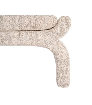Banquette bout de lit tissu beige 115x43x45cm
