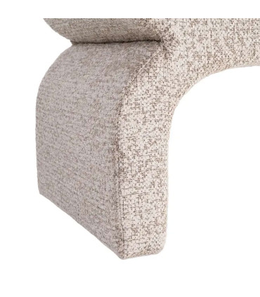 Banquette bout de lit tissu beige 115x43x45cm