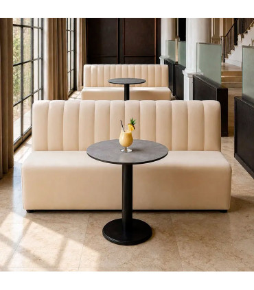 Banc d'hôtellerie tissu beige 180x60x90cm