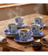 Set of 6 Cups blue and white porcelain