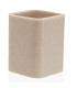 Porte brosse à dents en résine beige 7.5x7.5x9cm