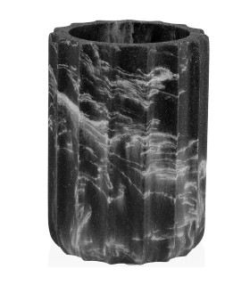 Toothbrush holder black marble effect 7x7x10cm