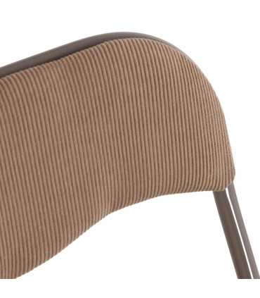 Chaise d'appoint piant en velours côtelé beige 43x44x78cm
