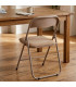 Chaise d'appoint piant en velours côtelé beige 43x44x78cm