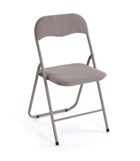Chaise d'appoint pliante en velours côtelé gris 43x44x78cm