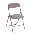 Chaise d'appoint pliante en velours côtelé gris 43x44x78cm