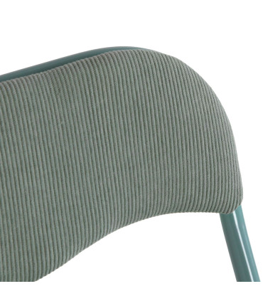 Chaise d'appoint pliante en velours côtelé vert 43x44x78cm
