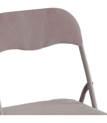 Chaise d'appoint pliante en velours côtelé gris 43x44x78cm