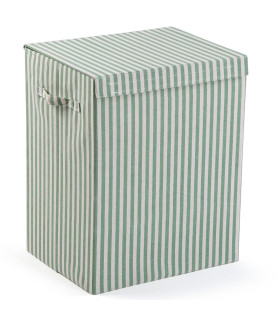 Laundry Basket green stripes 40x30x50cm