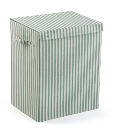 Laundry Basket green stripes 40x30x50cm