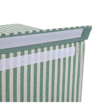 Laundry Basket green stripes 40x30x50cm