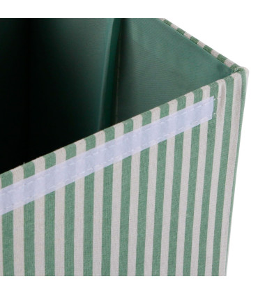 Laundry Basket green stripes 35x35x55cm