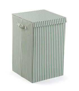 Laundry Basket green stripes 35x35x55cm