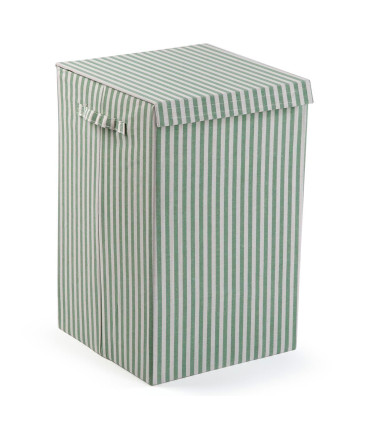 Laundry Basket green stripes 35x35x55cm