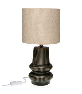 Lampe à poser en céramique verte et abat-jour beige 20x20x41.5cm