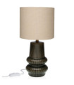 Table Lamp ceramic green and beige lampshade 20x20x41.5cm