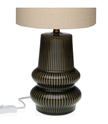 Lampe à poser en céramique verte et abat-jour beige 20x20x41.5cm