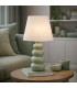 Lampe à poser en céramique verte et abat-jour plissé blanc 17.5x17.5x32.5cm