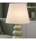 Lampe à poser en céramique verte et abat-jour plissé blanc 17.5x17.5x32.5cm