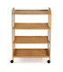 Kitchen Side Table on Wheels bamboo 60.5x33.5x91.5cm