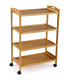 Kitchen Side Table on Wheels bamboo 60.5x33.5x91.5cm