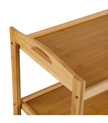 Kitchen Side Table on Wheels bamboo 60.5x33.5x91.5cm