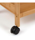 Kitchen Side Table on Wheels bamboo 60.5x33.5x91.5cm