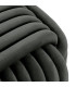 Pouf en velours gris foncé noeud 50x50x40cm
