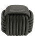Pouf en velours gris foncé noeud 50x50x40cm