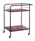 Aperitif Table on Wheels black Metal 71x42x78cm