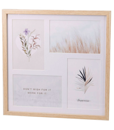 Cadre photo pêle-mêle mural bois 30x30cm