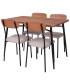 Ensemble table salle à manger bois et métal noir + 4 chaises