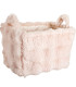 Panier de rangement beige fausse fourrure 40x30x28cm