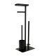 Toilet paper holder black metal 26x18x68cm