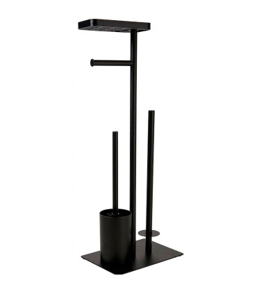 Toilet paper holder black metal 26x18x68cm