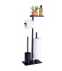 Toilet paper holder black metal 26x18x68cm