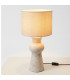 Table Lamp wood and beige 23x23x26cm