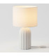 Lampe à poser en céramique blanc et abat-jour beige 23x23x38cm