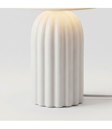 Table Lamp wood and beige 23x23x26cm