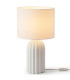 Table Lamp white ceramic and beige lampshade 23x23x38cm