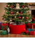 Couvre-pied de sapin de Noël en fausse fourrure rouge 55x55x23cm