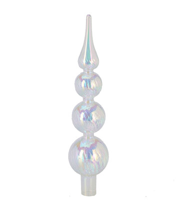Cimier de sapin de noël en verre iridescent 6x6x28cm