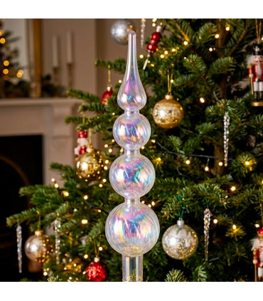 Christmas Tree glass iridescent 6x6x28cm