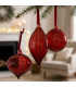 Set de 3 boules de Noël en verre rouge 8x8x14cm