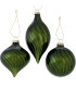 Set de 3 boules de Noël en verre vert 8x8x14cm