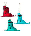 Set of 3 Christmas Balls ski boots 5.5x9cm