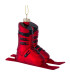 Set de 3 boules de Noël chaussures de ski bleu, vert, rouge 5.5x9cm
