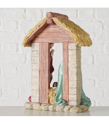 Crèche de Noël en résine 18x8x25cm
